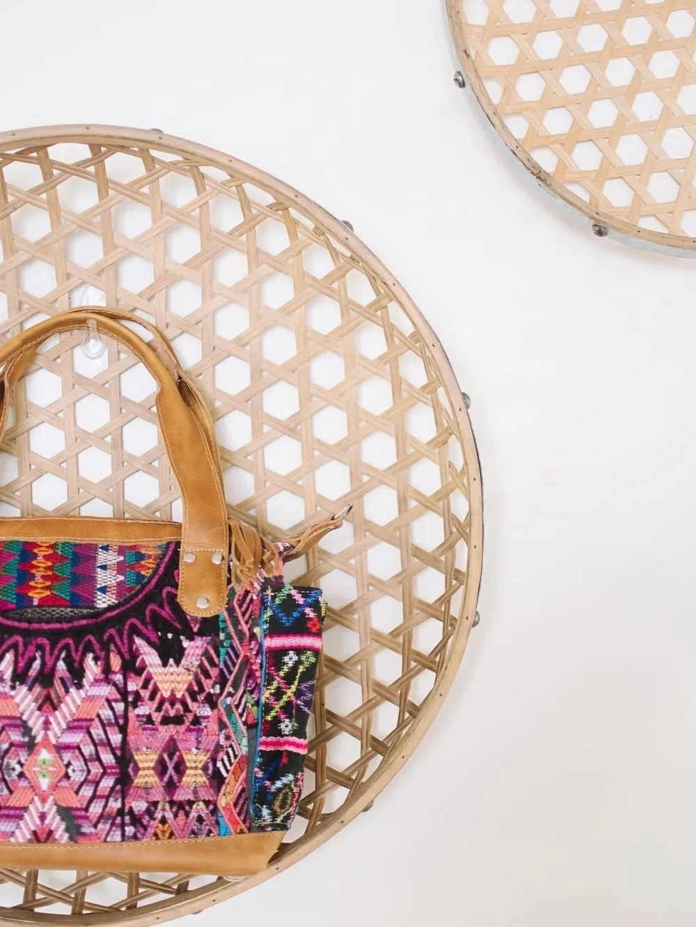 Native Palm upcycled vintage huipil multicoloured handbag